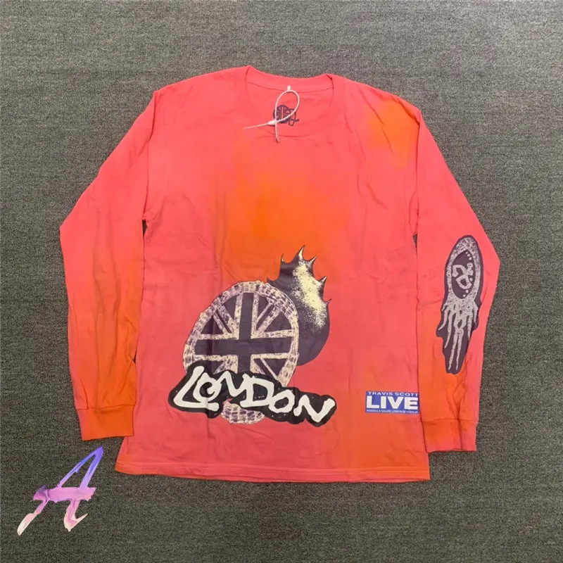 

Travis Scott Long Sleeve T-shirts Tie Dye Csctus Jack for Men Women Best Quality Top Tees