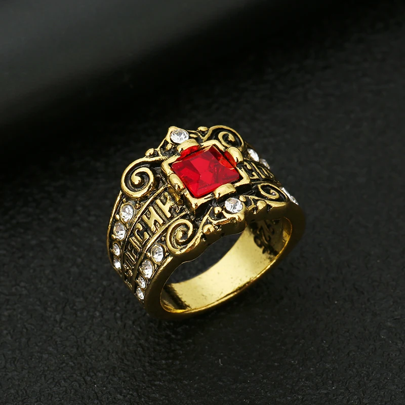 

Business Men's Fashion Retro Personality Red Zircon Ring Wedding Engagement Party Accessories