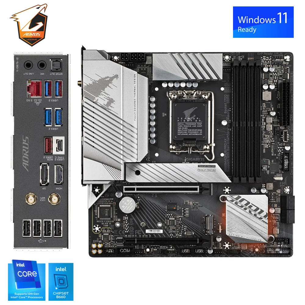 Материнская плата Gigabyte B660M AORUS PRO AX DDR5 материнская LGA 1700 с поддержкой ЦП 12-го