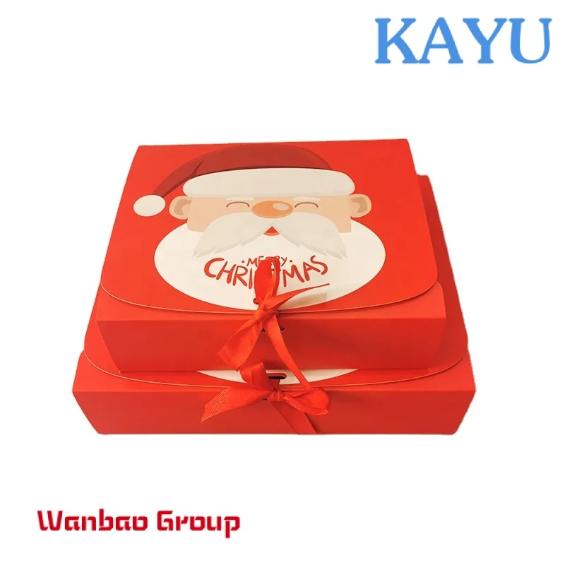 Foldable Triangle Paper box New year packaging box customized Christmas gift box with ribbon