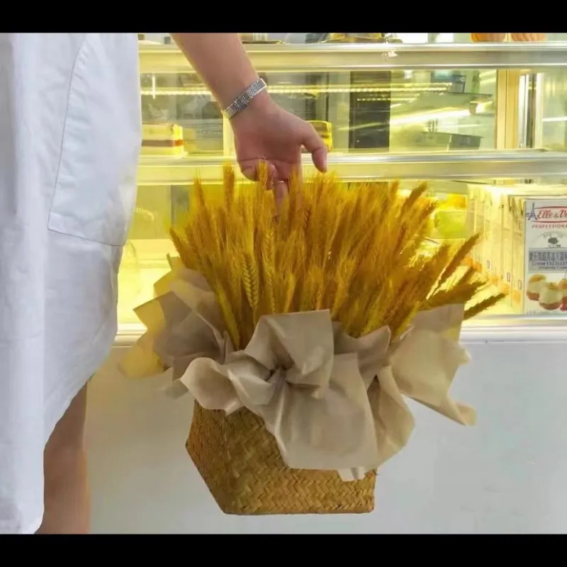 

50Pcs Real Wheat Ear Natural Dried Flowers Party Decoration Wedding Gift For Guest Flower Knows Flowers For Weddding Decoration