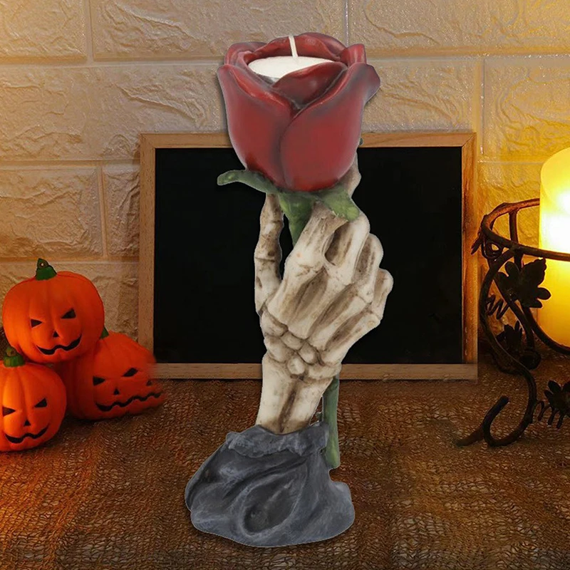 

Креативная атмосфера, подарок, подсвечник из смолы, украшения для Хэллоуина, роза на палец, домашние полимерные украшения