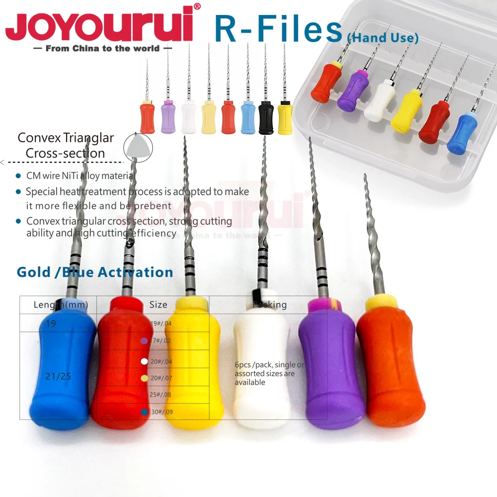 Фото Dental Pro Taper Super Files Синий Универсальный 6 шт./кор. Эндодонтия NiTi Ручной Суперроторный файл SX-F3 25 мм F4 Файл для корневых каналов №4
