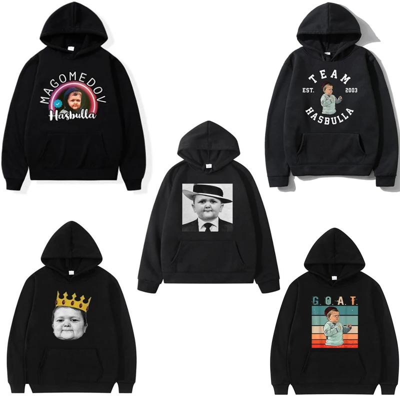 

Hasbulla Fighting Meme Oversized Women/Men Hoodie Sweatshirts Streetwear Hip Hop Mini Khabib Blogger Pullover Hooded Jacket