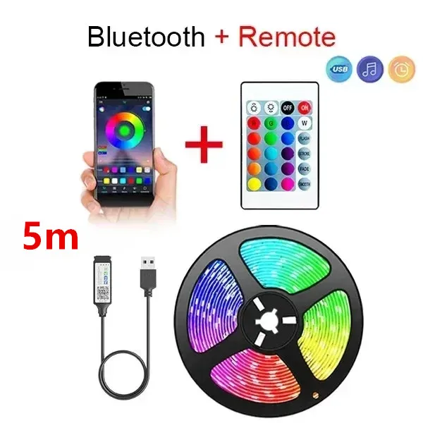 

RGB Светодиодная Лента 5050 Bluetooth 1 метр
