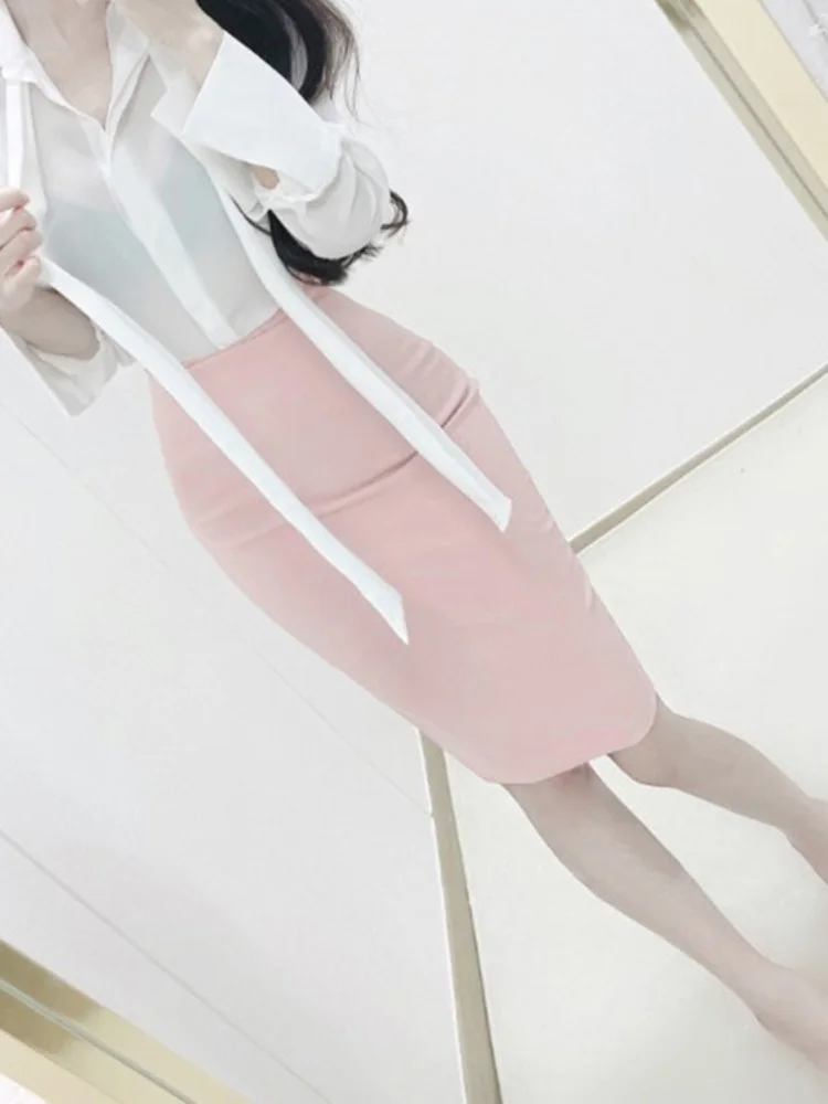 

Пикантная Корейская новая пикантная тонкая облегающая юбка с разрезом и высокой талией для женщин Милая Горячая пикантная Корейская женск...