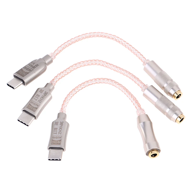 Цифровой декодер USB Type C на 3 5 мм DAC Amp для наушников AUX аудио кабель Hi-Fi адаптер