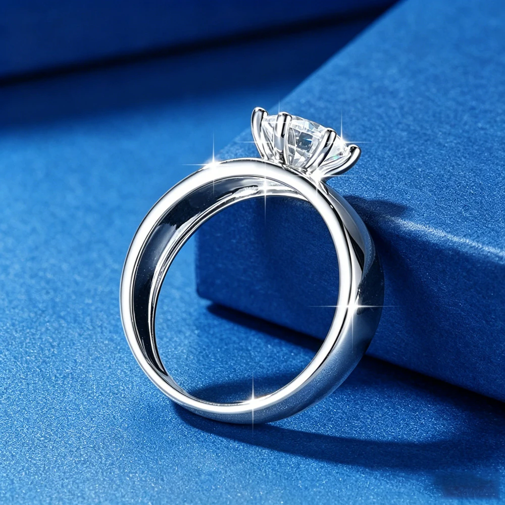 Фото Кольцо Lnkry Pass Diamond Test с широким ободком, сертифицированное, 7 мм, круглой огранки, из муассанита, обручальное, для женщин, элегантное ювелирное украшение, подарок №2
