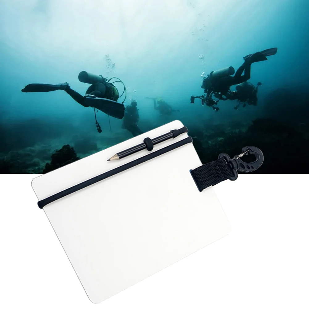 

Durable Outdoor Sports Writing Board Underwater Slate 127*153*3mm 6 Inches 95g PC With Pencil Diving Equipment