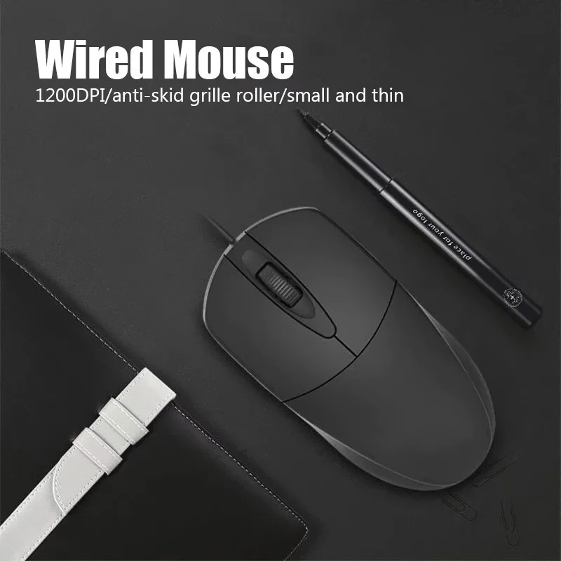 

Souris de jeu à câble USB, 1200dpi, pour ordinateur fixe et portable, antidérapante, noir mat Free shipping