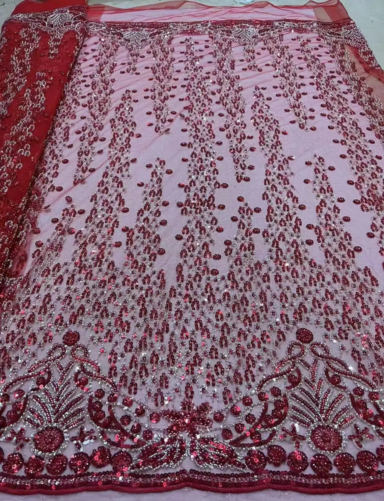 Высококачественная вышитая вручную фотография для свадьбы 5 ярдов чистый белый