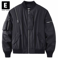 tactics techwear mens cargo jacket black bomber jacket coat streetwear autumn function jackets male sleeve zipper design