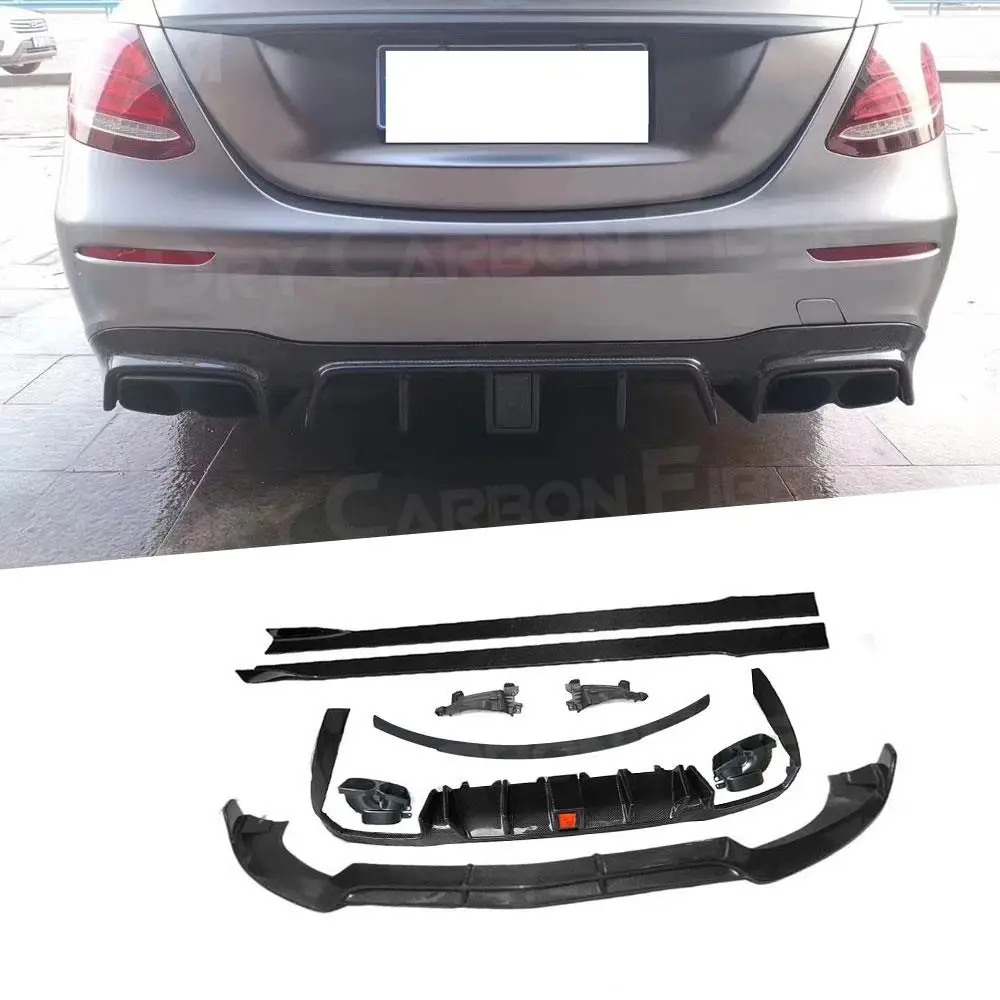 

Front Bumper Lip Rear Diffuser Side Skirts Rear Wing Spoiler With Exhaust for Benz W213 E400 E63 Sport 2017 - 2019 Side Skirts