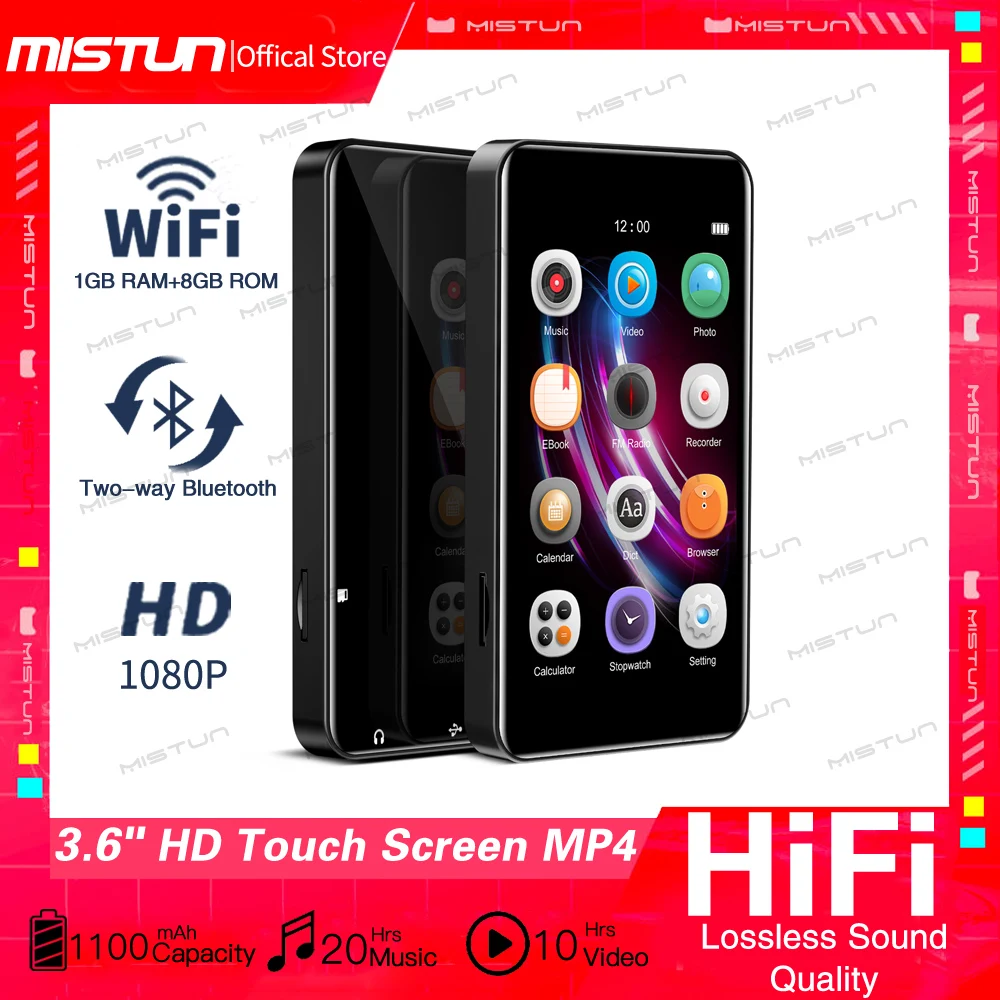 Смарт-плеер с сенсорным экраном 3 6 дюйма Wi-Fi Mp4 Mp3 Bluetooth |