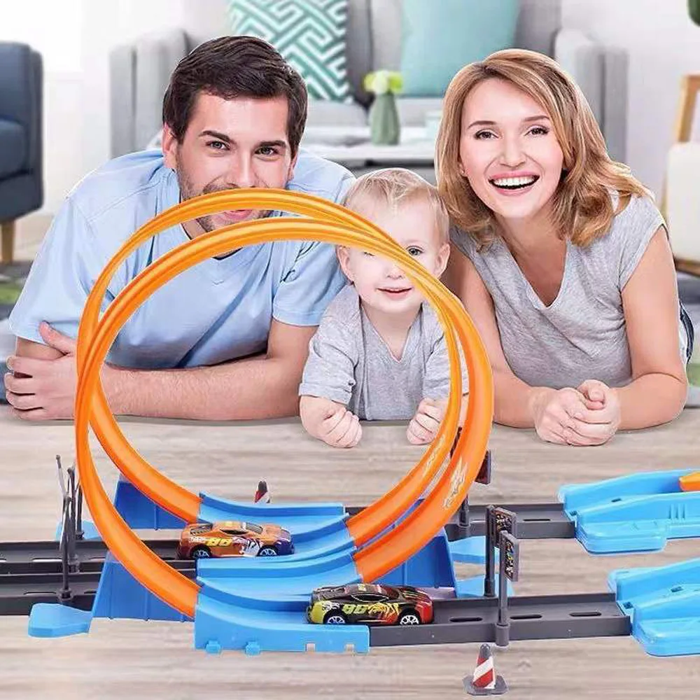 Трюки скорости двойной автомобиль модель колеса гоночный трек игрушка ...