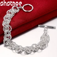 925 sterling silver full circle chain bracelet for women man jewelry fashion wedding engagement party gift