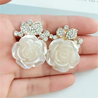 kewgarden rose diamond encrusted flower tray alloy accessories diy handmade hair accessories bag accessories 10 pcs