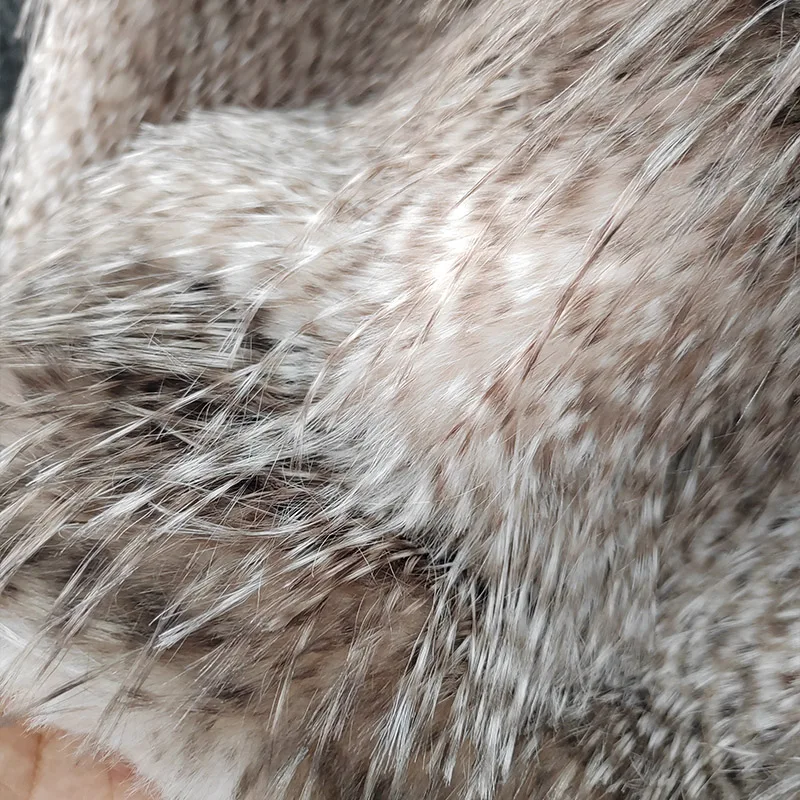 Модная коричнево-белая ткань из искусственного меха имитирующий мех павлиньих