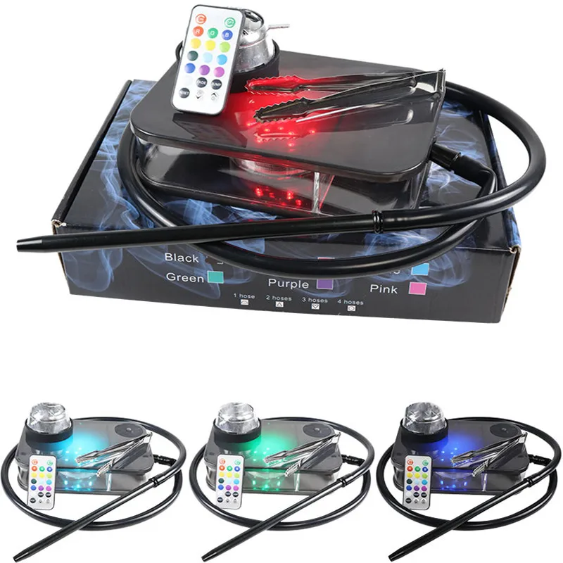 

Acrylic Smoking Hookah кальян Acrylic Shisha With LED Light Nargile Cachimba Portable Water Pipe Chicha Hookah Kit Gift