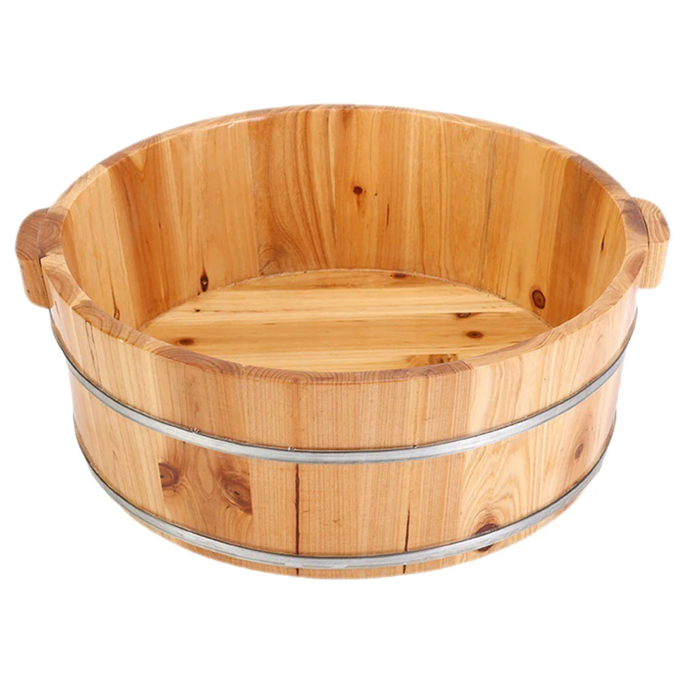 

Washing Foot Bath Basin Baths Wood Bucket Pedicure Heat Soaking Tub Multi-use Home Supplies