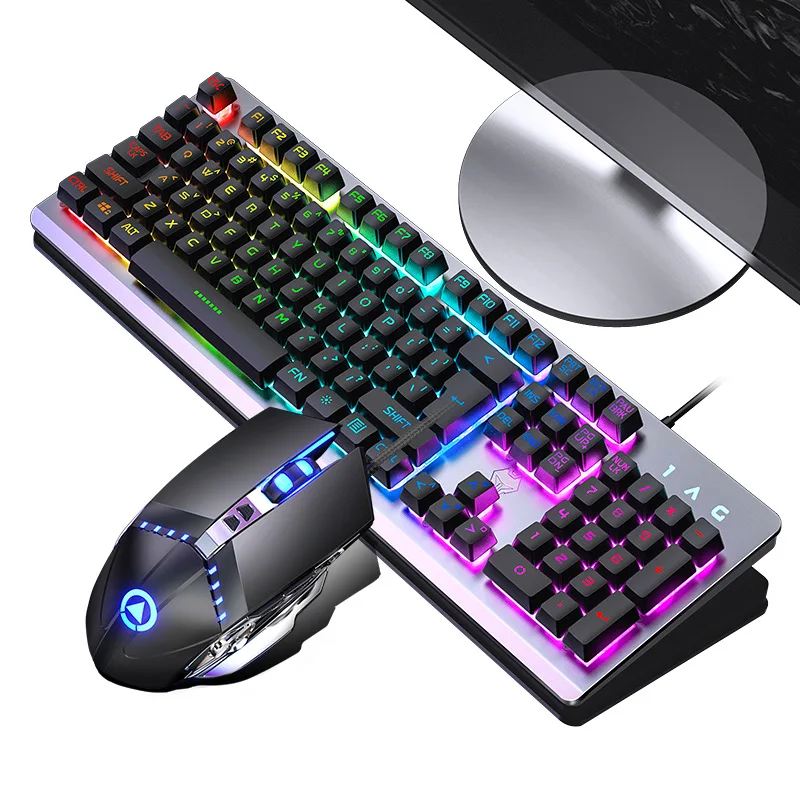 

USB Wired Gaming Keyboard Optical Mouse USB+3.5 Jack Headphone with MIC Backlight Set Keyboard Mouse Headset Kit For PC Laptop