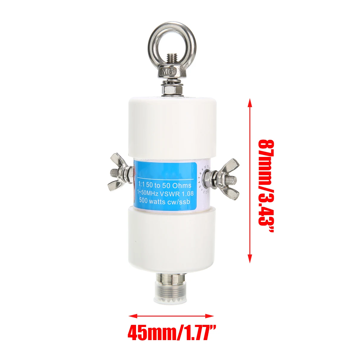 1 шт. прочный 160 м-6 м полосы 8-50 МГц 500 Вт Водонепроницаемый HF Balun 1:1 Универсальный