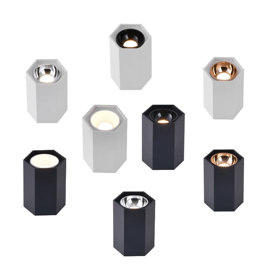 

Dimmable Hexagon COB Ceiling Lamp LED Downlight Free Combination 7W 9W 12W 15W 20w 25W AC85-265V Surface Mounted Indoor Lighting