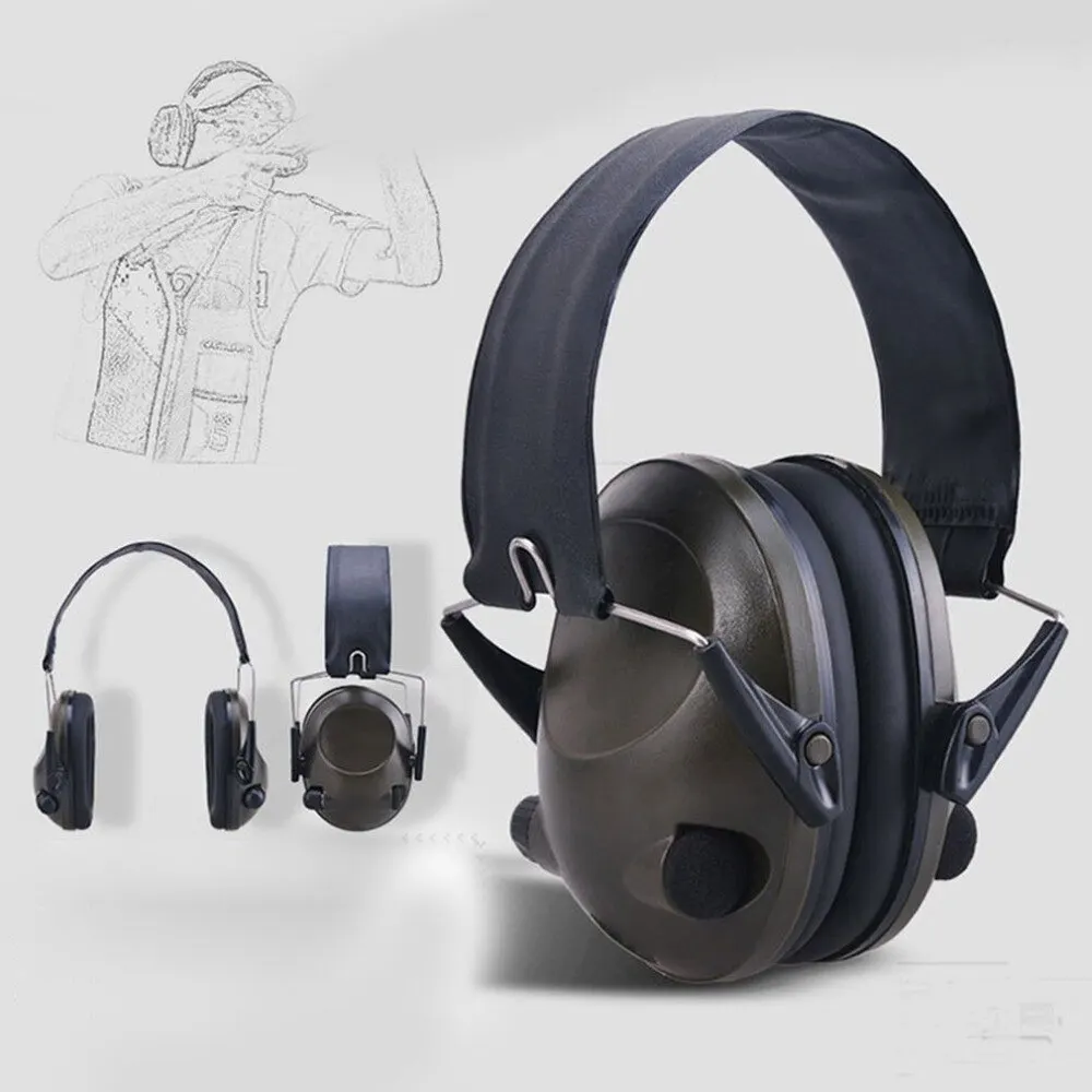 

Anti Noise Ear protector Tactical Shooting Earmuff Adjustable Foldable Snore Earplugs Soft Padded Noise Canceling Headset