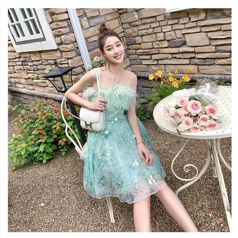 

popular style light green sequins net tulle lace fabric 5yards mesh lace fabric with sequins for lady party dress SF3101