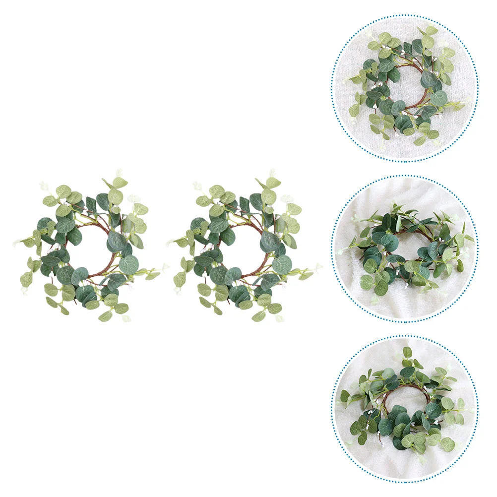 

Wreath Rings Eucalyptus Wreaths Ring Easter Mini Artificial Holder Inch Greenery Door Leaves Green Spring Pillar Decorative