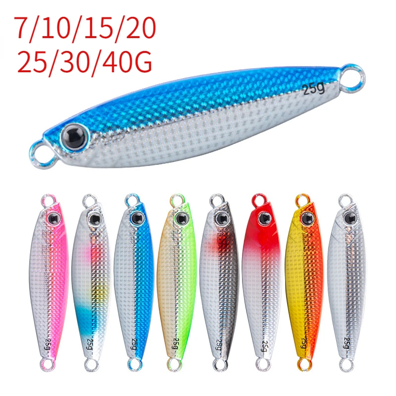 

7g 10g 15g 20g 25g 30g 40g Metal Jig Fishing Bait Slow Lead Lure Jigging Lure Fish Saltwater Bass Pitch Sinking Artificial Baits