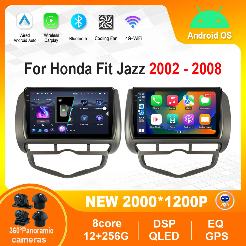 Android Auto Автомобильный левый и правый руль для Honda Fit Jazz 2002-2008 Интеллектуальный GPS 4G