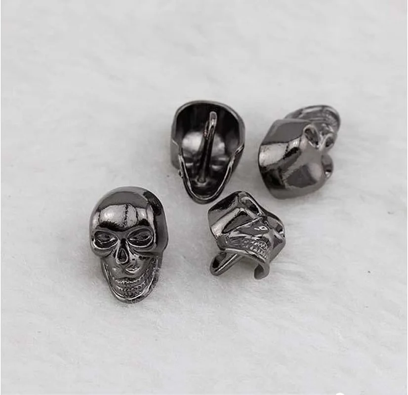 New 10pcs/bag Skull Metal Buttons Personality Characteristic Shirt Decoration Buckle Gold Gun Black Buttons