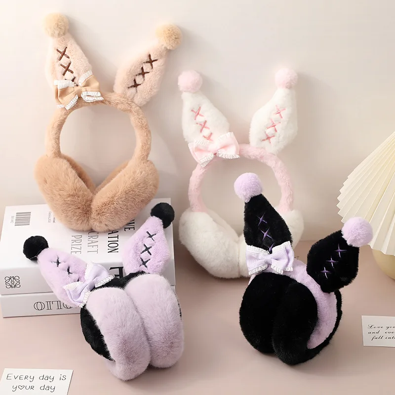 

Cute Sanrio Kuromi Mymelody Kawaii Winter 2022 New Cartoon Earmuffs for Warm Women Outdoor Wind Proof Earmuffs for Ear Warming
