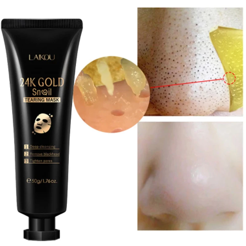 

24k Gold Snail Essence Clean Facial Mask Moisture Anti Wrinkle Anti-Aging Remove Blackheads Oil Control Compact Brighten 50g