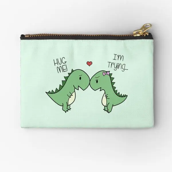 

Dino Love Hug Me Zipper Pouches Small Wallet Underwear Coin Packaging Money Socks Pure Key Pocket Cosmetic Men Women Bag