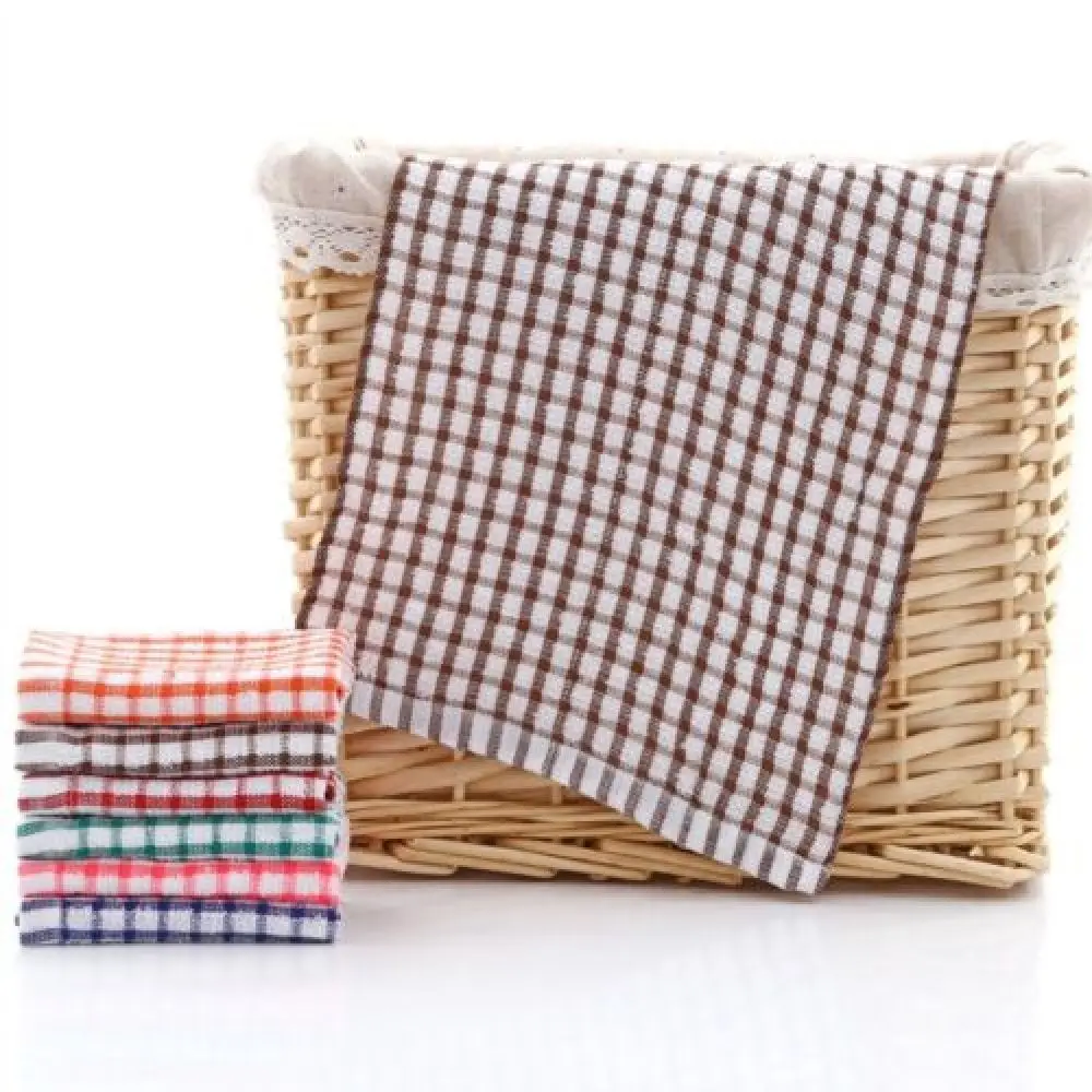 

6PCS 28*40cm High Quality Cotton Kitchen Tea Towels Absorbent Lint Free Catering Restaurant Cloth Dish Towels Made of Cotton