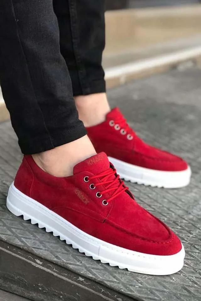 

Knack Daily Shoes T12 Red (Suede) High Quality Casual Hafifi Stylish Design Hiking Male Shoe