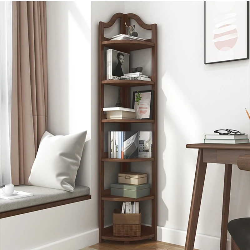 Деревянная угловая книжная полка полки для хранения органайзер гостиной