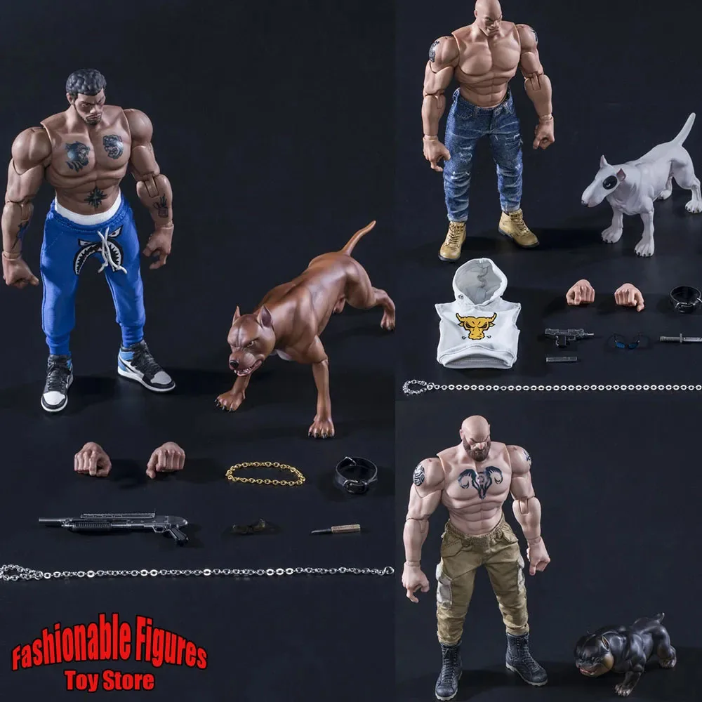 

TAKETHAT X CRAZY FIGURE TC002 1/12 Men Soldier Strong City Thug With Pet Dog Full Set 6" Action Figure Body Collection Gift