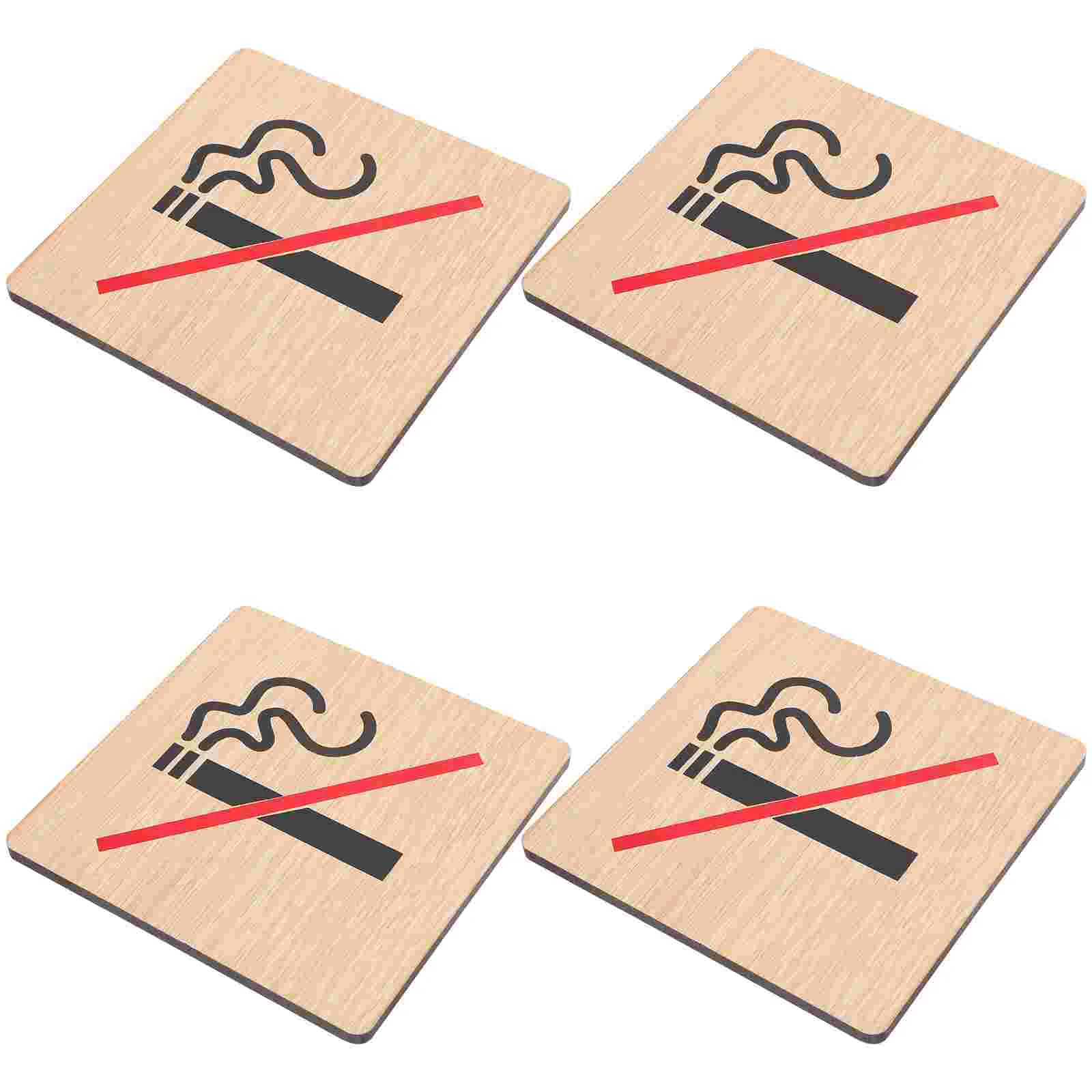 

4pcs Hotel Bathroom No Smoking Warning Signs Door Warning Signs No Warning Decals Smoking Area Signs