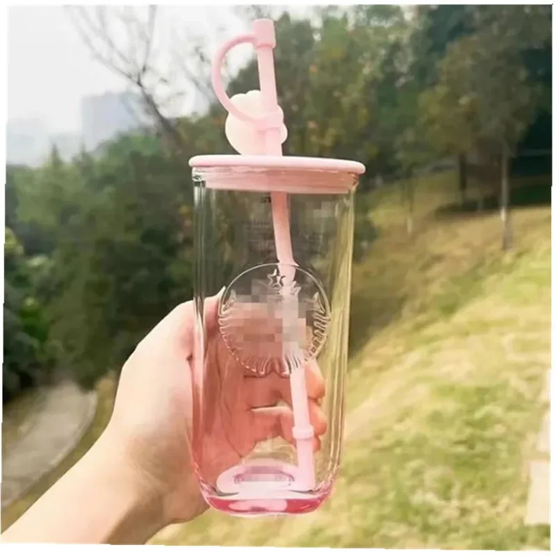 Новинка 2023★★★Стеклянная чашка с треугольным покрытием для воды из соломы 473 мл