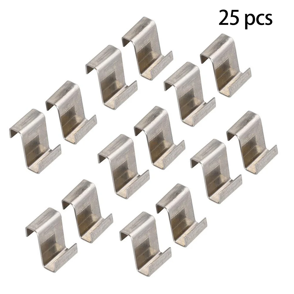 

25pcs Greenhouse Glazing Clips 0.47x0.35inch Stainless Steel Spring Wire Spare Z Clips Glazing Glass Clips