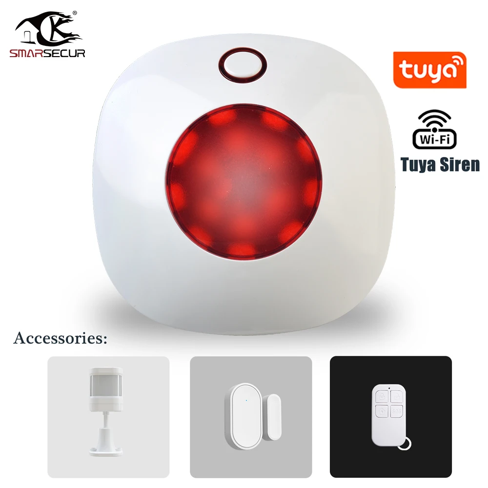 

Tuya Wireless Siren 433MHz strobe siren Alarm Horn 110dB Light Siren For Home Security Burglar Alarm System