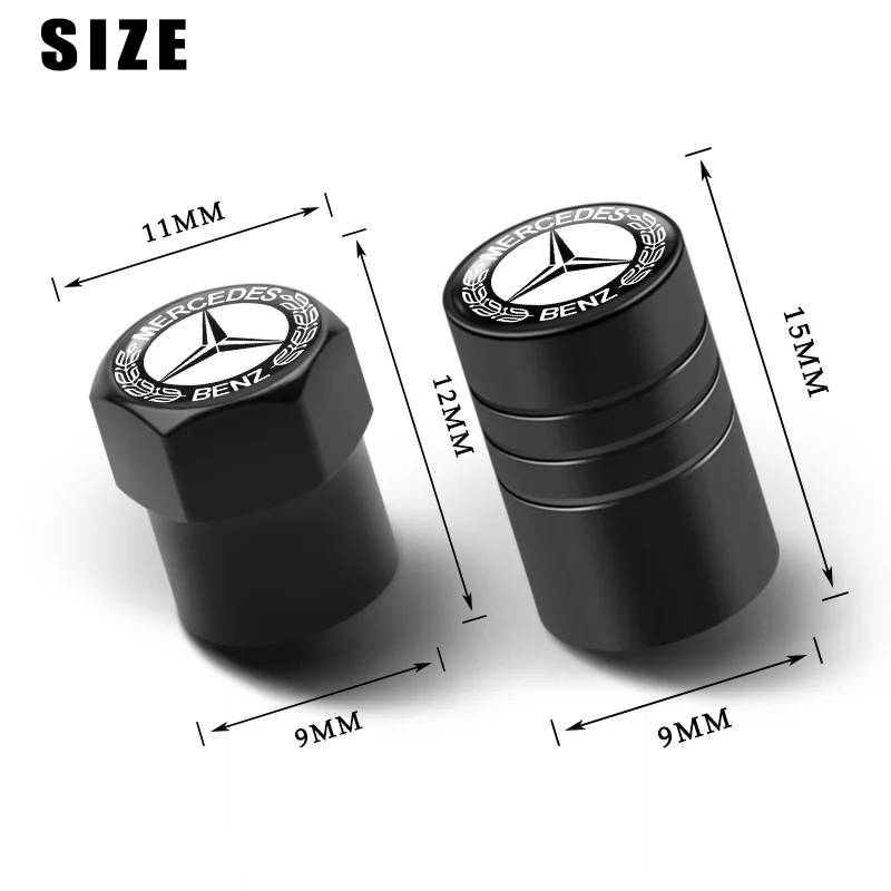 4 шт. Металлические колпачки для клапанов автомобильных колес аксессуары Mercedes benz