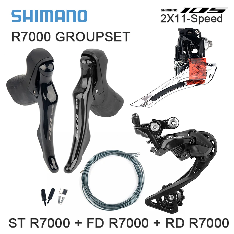 SHIMANO-palanca de Control de freno de disco, Kit de desviador delantero ST-R7000 GS, desviador K7 trasero, 105 R7000 2x11S, FD-R7000
