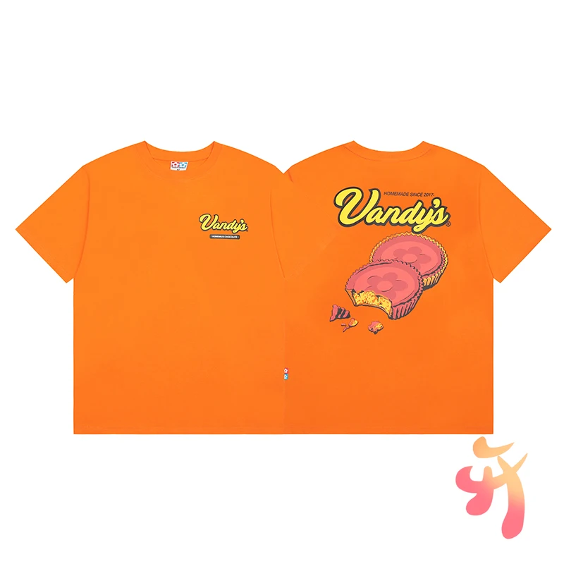 24ss уличная одежда VANDYTHEPINK футболки хлопковые оранжевые Топы шоколадный пирог