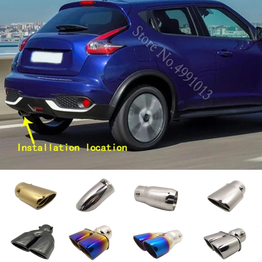 

Наклейки на автомобиль для Nissan Juke 2012-2017, накладка на глушитель, наружная накладка на заднюю трубу, наконечник выхлопной трубы, украшение на хвост, 1 шт.