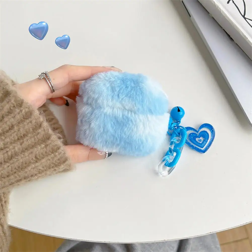 

Чехол для наушников прочный мягкий декоративный небесно-голубой плюшевый чехол для наушников