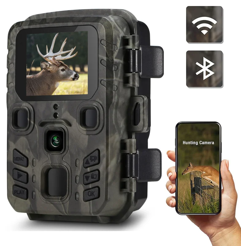 Ourdoor Trail Camera WiFi APP Control 1296P 24MP Game Cam Night Vision Motion Activated Waterproof Hunting Camera 0.2s Trigge